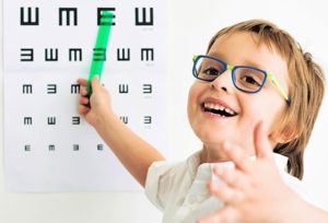 child with eye glasses